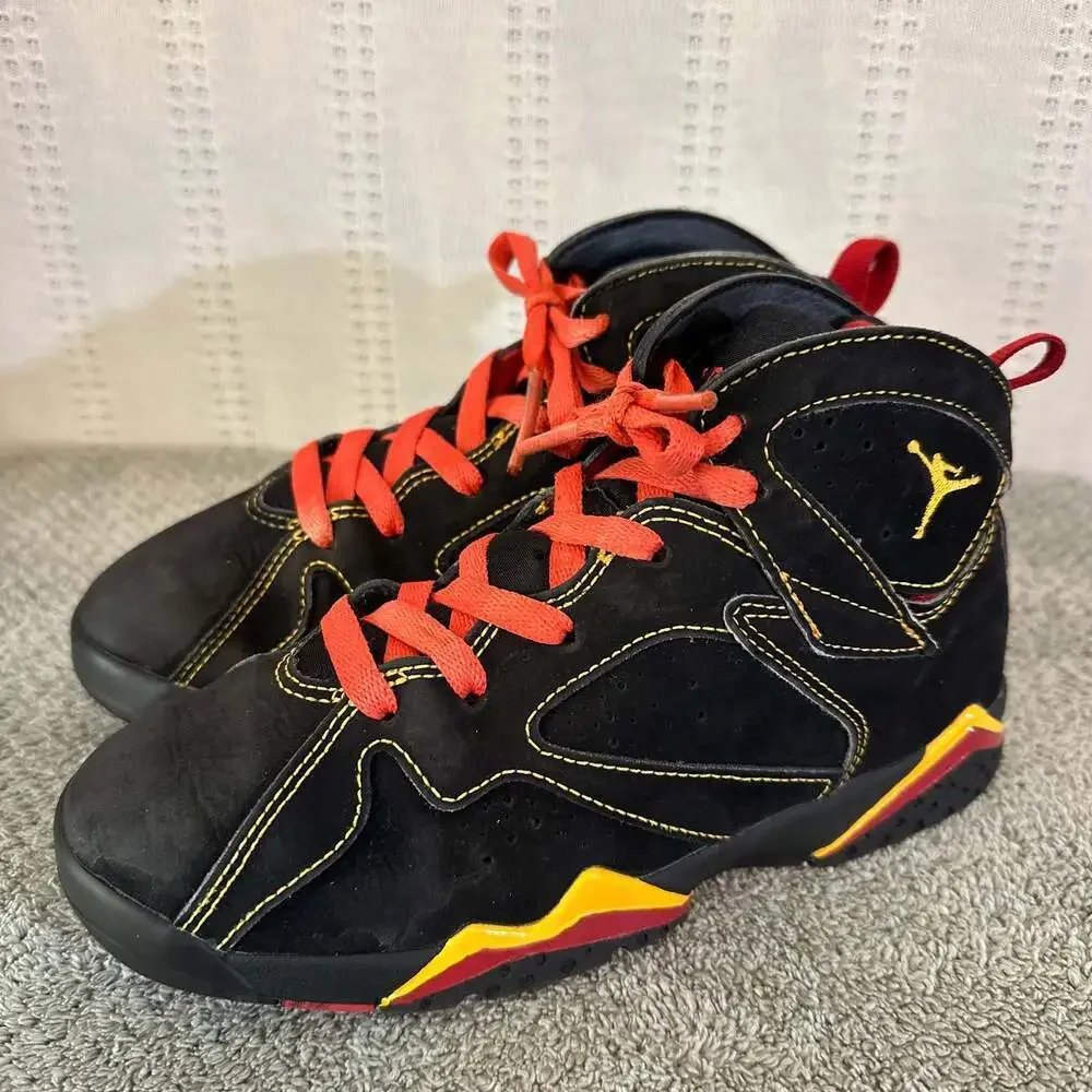 Jordan Boy's Air 7 Retro BG Black/Citrus/Varsity Red